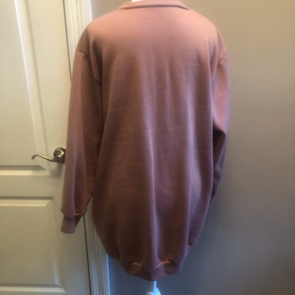 Oui Oversized Sweatshirt Dress Mauve Size M/L - Picture 2 of 5